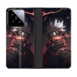 Housse cuir portefeuille Pour Xiaomi 14 Manga Naruto Kakashi Dark