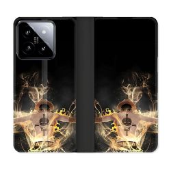 Housse cuir portefeuille Pour Xiaomi 14 Manga One Piece Ace Noir