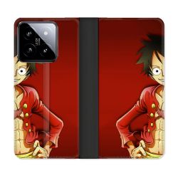 Housse cuir portefeuille Pour Xiaomi 14 Manga One Piece Luffy