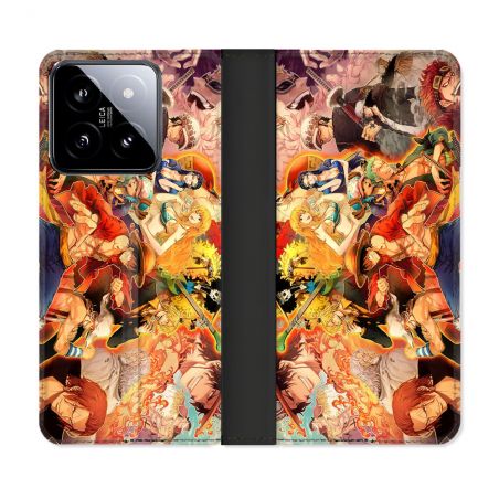 Housse cuir portefeuille Pour Xiaomi 14 Manga One Piece Nakama