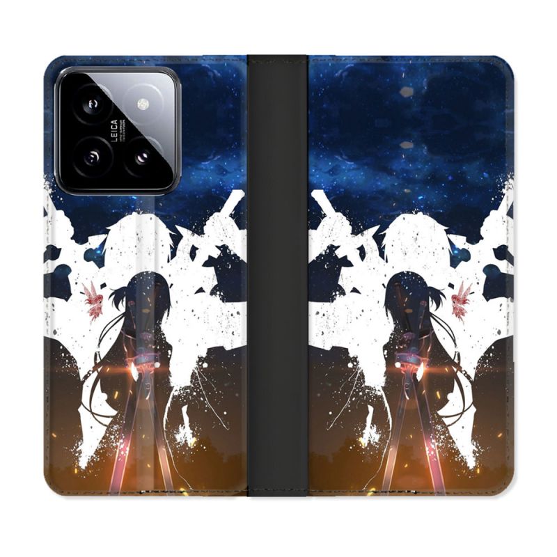 Housse cuir portefeuille Pour Xiaomi 14 Manga SAO sword Art Online Asuna