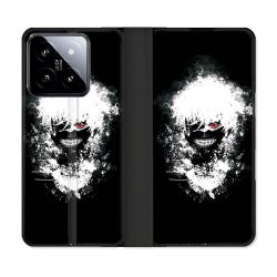 Housse cuir portefeuille Pour Xiaomi 14 Manga Tokyo Ghoul Kaneki Tag