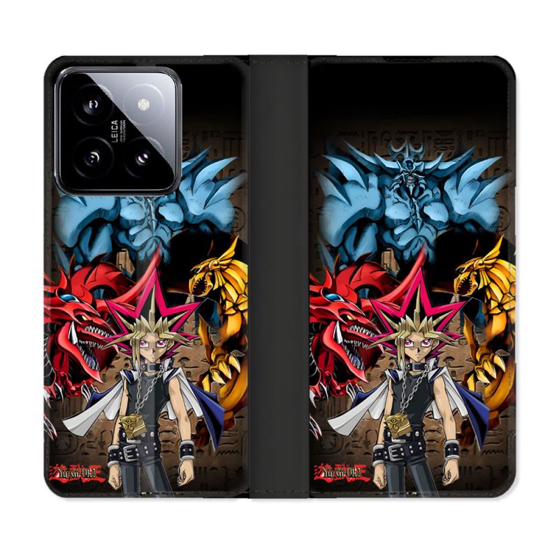 Housse cuir portefeuille Pour Xiaomi 14 Manga Yu Gi Oh