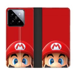 Housse cuir portefeuille Pour Xiaomi 14 Mario Rouge