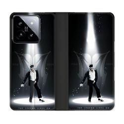 Housse cuir portefeuille Pour Xiaomi 14 Michael Jackson Noir