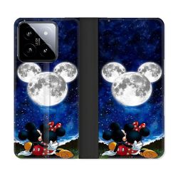 Housse cuir portefeuille Pour Xiaomi 14 Mickey Minnie