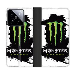 Housse cuir portefeuille Pour Xiaomi 14 Monster Energy Tache