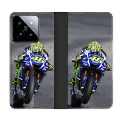 Housse cuir portefeuille Pour Xiaomi 14 Moto Course GP Wheeling 46