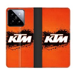Housse cuir portefeuille Pour Xiaomi 14 Moto KTM