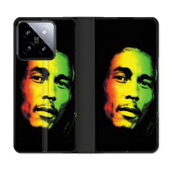 Housse cuir portefeuille Pour Xiaomi 14 Musique Bob Marley 2