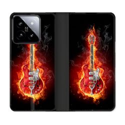 Housse cuir portefeuille Pour Xiaomi 14 Musique Guitare Electrique