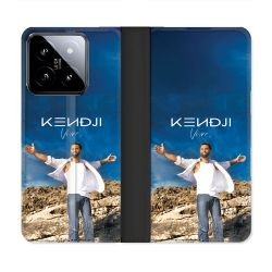 Housse cuir portefeuille Pour Xiaomi 14 Musique Kendji