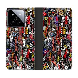 Housse cuir portefeuille Pour Xiaomi 14 Musique Rock Groupe