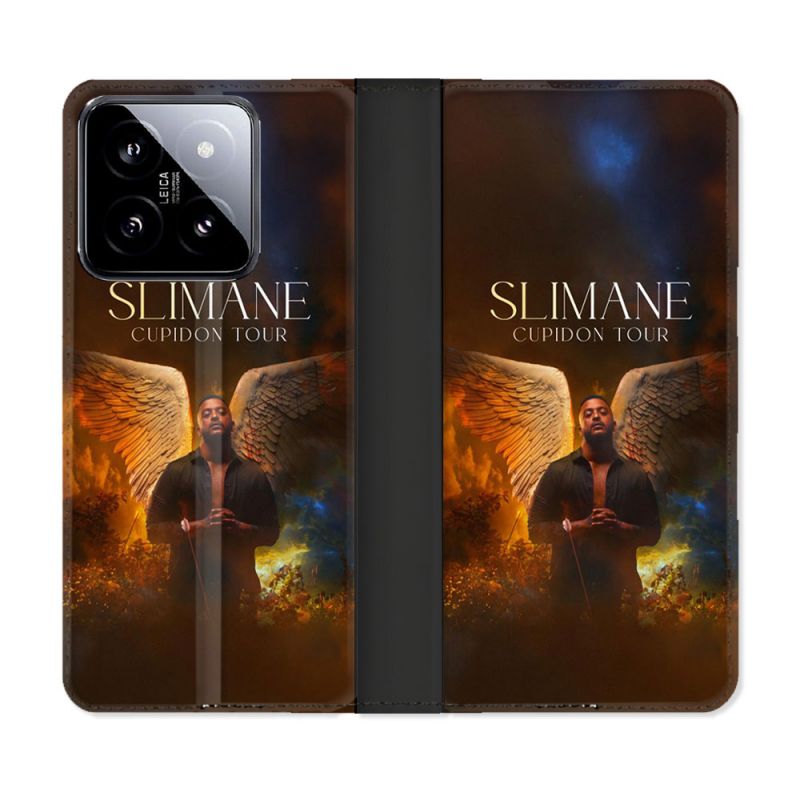 Housse cuir portefeuille Pour Xiaomi 14 Musique Slimane Ange