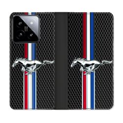 Housse cuir portefeuille Pour Xiaomi 14 Mustang