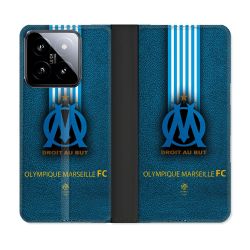 Housse cuir portefeuille Pour Xiaomi 14 Olympique Marseille OM Bande