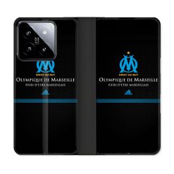 Housse cuir portefeuille Pour Xiaomi 14 Olympique Marseille OM Fier etre Marseillais