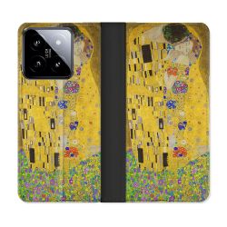 Housse cuir portefeuille Pour Xiaomi 14 Peinture Le Baiser