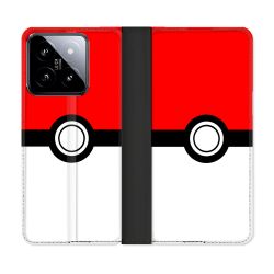 Housse cuir portefeuille Pour Xiaomi 14 Pokemon Pokeball