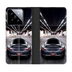 Housse cuir portefeuille Pour Xiaomi 14 Porsche 911