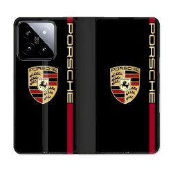 Housse cuir portefeuille Pour Xiaomi 14 Porsche Line