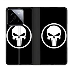 Housse cuir portefeuille Pour Xiaomi 14 Punisher