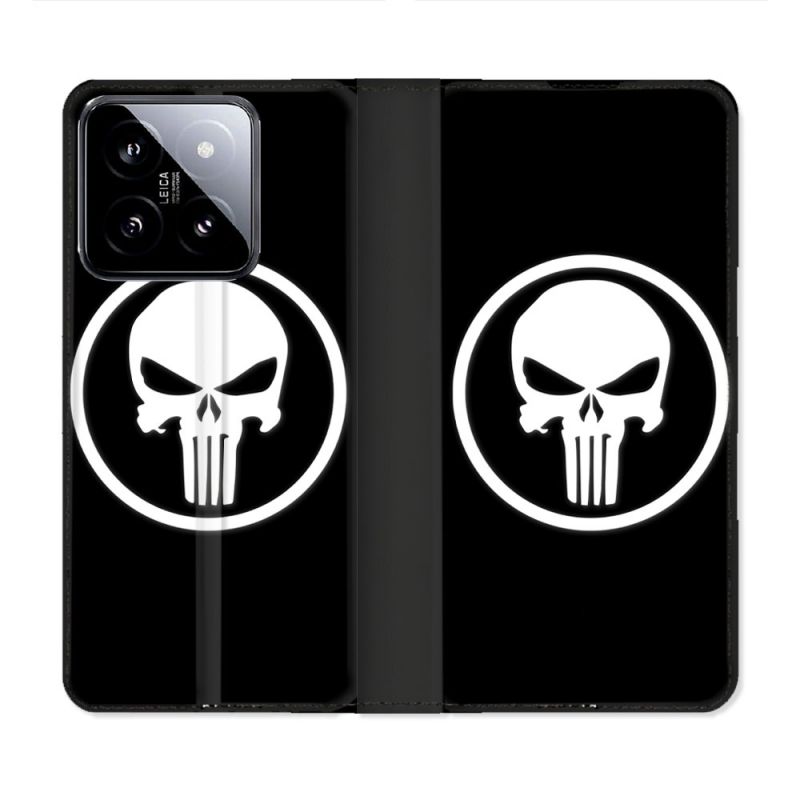 Housse cuir portefeuille Pour Xiaomi 14 Punisher