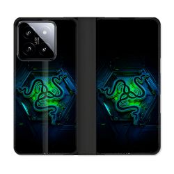 Housse cuir portefeuille Pour Xiaomi 14 Razer