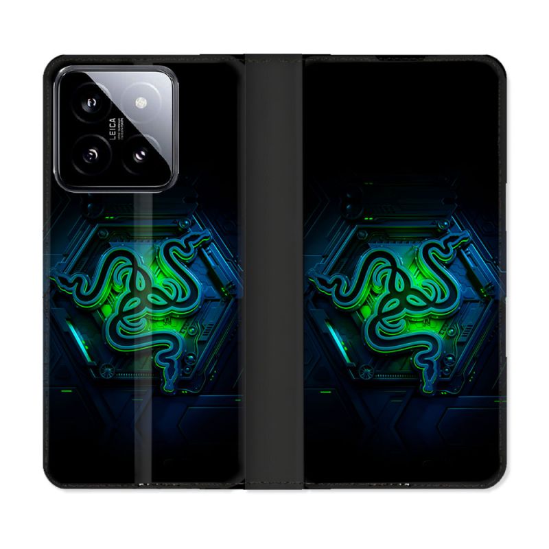 Housse cuir portefeuille Pour Xiaomi 14 Razer