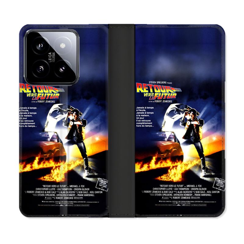Housse cuir portefeuille Pour Xiaomi 14 Retour Vers Le Futur Affiche