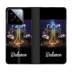 Housse cuir portefeuille Pour Xiaomi 14 Signe Zodiaque 2 Balance