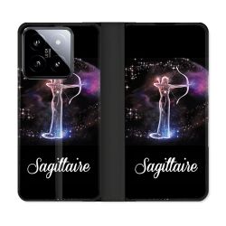 Housse cuir portefeuille Pour Xiaomi 14 Signe Zodiaque 2 Sagittaire