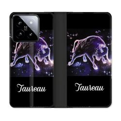 Housse cuir portefeuille Pour Xiaomi 14 Signe Zodiaque 2 Taureau