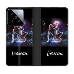 Housse cuir portefeuille Pour Xiaomi 14 Signe Zodiaque 2 Verseau