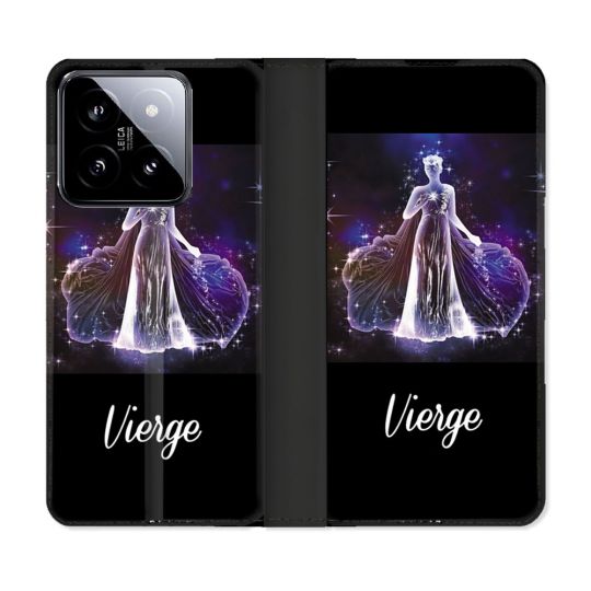 Housse cuir portefeuille Pour Xiaomi 14 Signe Zodiaque 2 Vierge