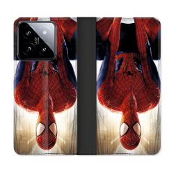 Housse cuir portefeuille Pour Xiaomi 14 Spiderman Invers