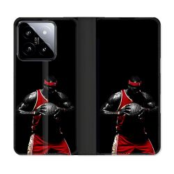 Housse cuir portefeuille Pour Xiaomi 14 Sport Basketeur