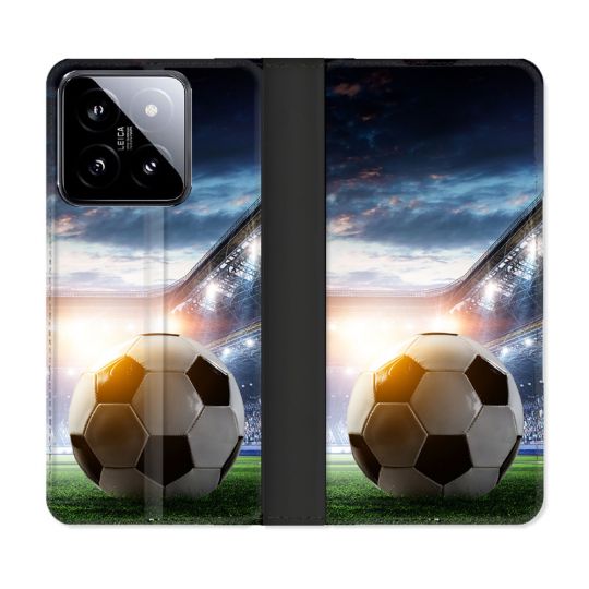 Housse cuir portefeuille Pour Xiaomi 14 Sport Football Stade