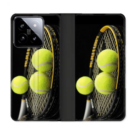 Housse cuir portefeuille Pour Xiaomi 14 Sport Tennis Balls