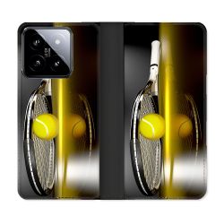 Housse cuir portefeuille Pour Xiaomi 14 Sport Tennis Reflet