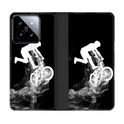 Housse cuir portefeuille Pour Xiaomi 14 Sport VTT Noir
