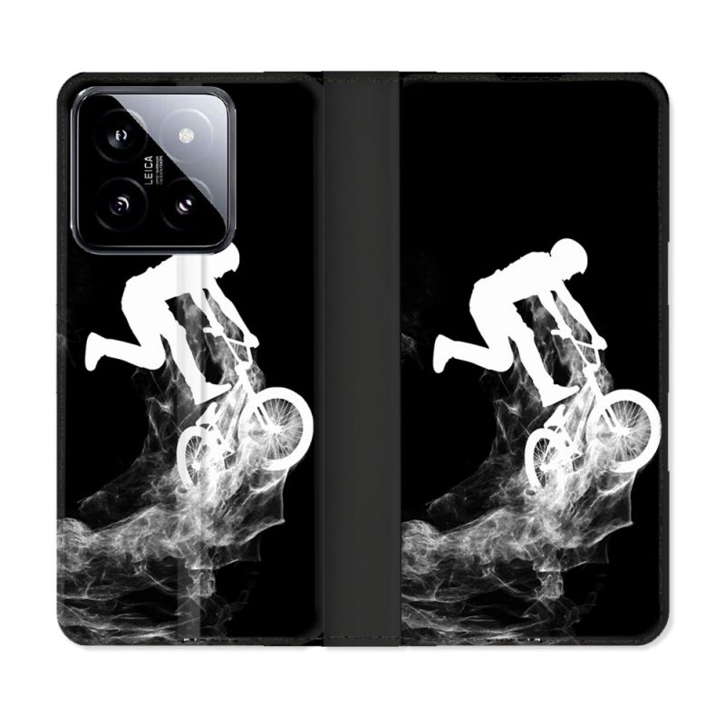 Housse cuir portefeuille Pour Xiaomi 14 Sport VTT Noir