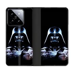 Housse cuir portefeuille Pour Xiaomi 14 Star Wars - Dark Vador Noir