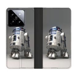 Housse cuir portefeuille Pour Xiaomi 14 Star Wars - R2D2