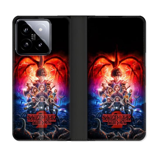Housse cuir portefeuille Pour Xiaomi 14 Stranger Things Affiche 2