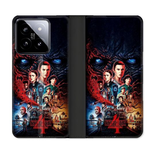 Housse cuir portefeuille Pour Xiaomi 14 Stranger Things Affiche 4