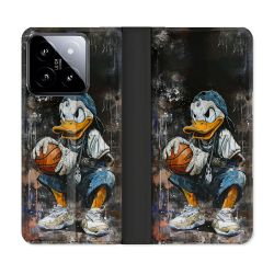 Housse cuir portefeuille Pour Xiaomi 14 Street Art Donald Duck