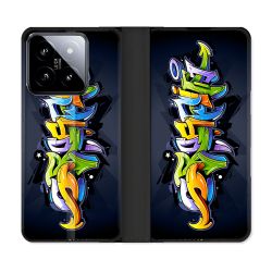 Housse cuir portefeuille Pour Xiaomi 14 Street Art Graffiti