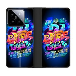 Housse cuir portefeuille Pour Xiaomi 14 Street Art Rap