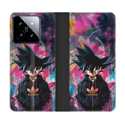 Housse cuir portefeuille Pour Xiaomi 14 Street Art Sangoku